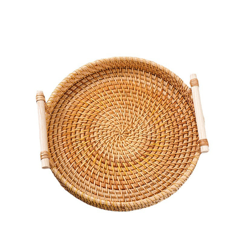 Woven Rattan Serving & Picnic Tray