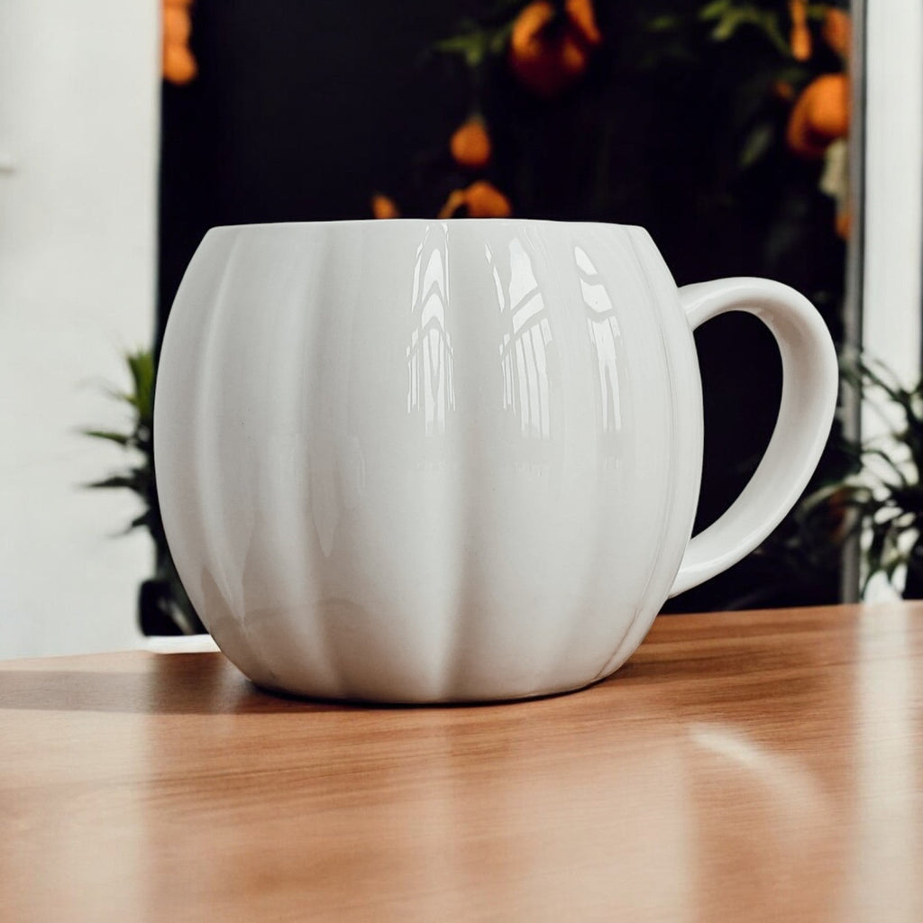 Pumpkin-Shaped Ceramic Mug — 16.8 oz