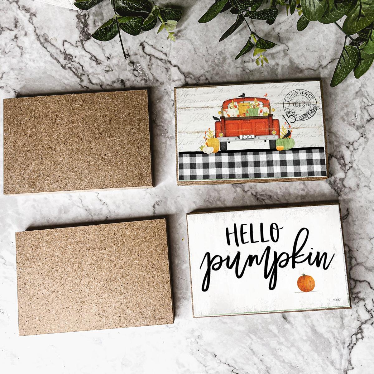 Hello Pumpkin Wooden Shelf Sign