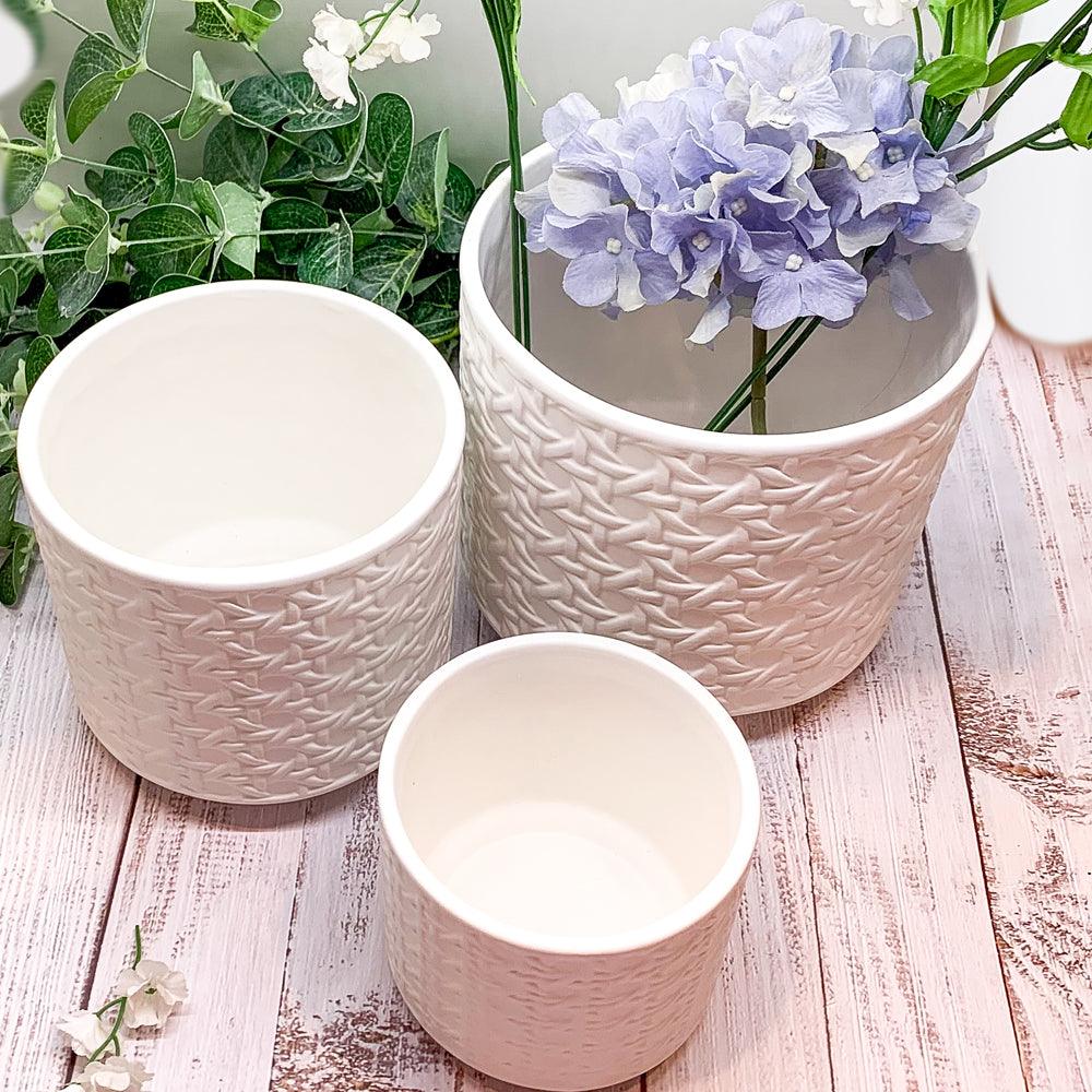 Cane-Webbing Pattern Planter — Individual or Set