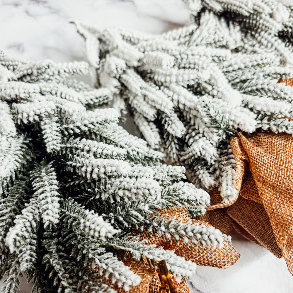 Snow-Covered Tabletop Christmas Trees