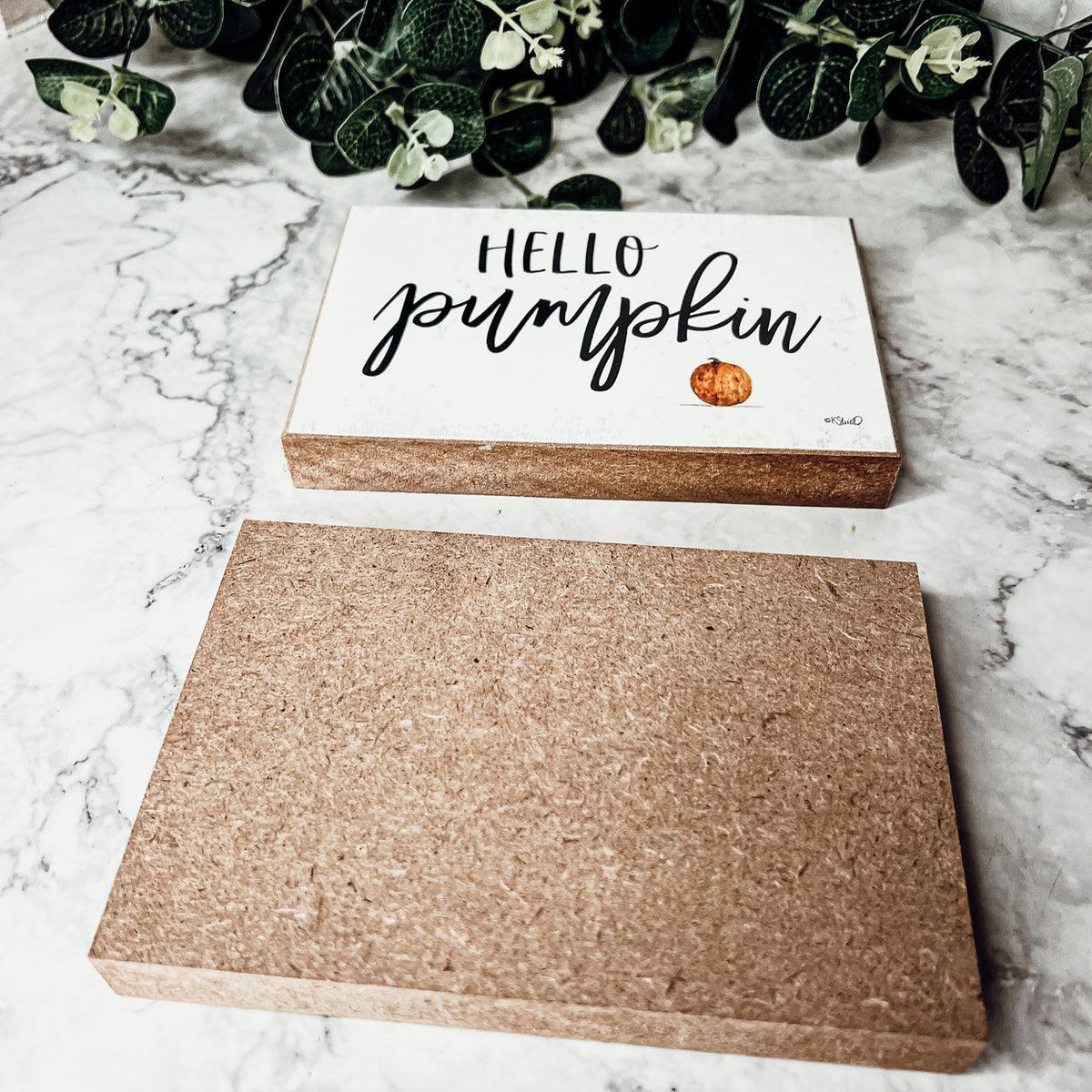 Hello Pumpkin Wooden Shelf Sign