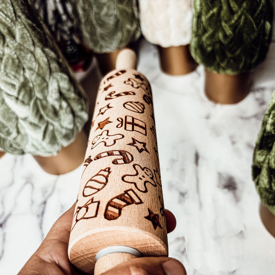 Christmas Embossed Rolling Pin — Choice of Design
