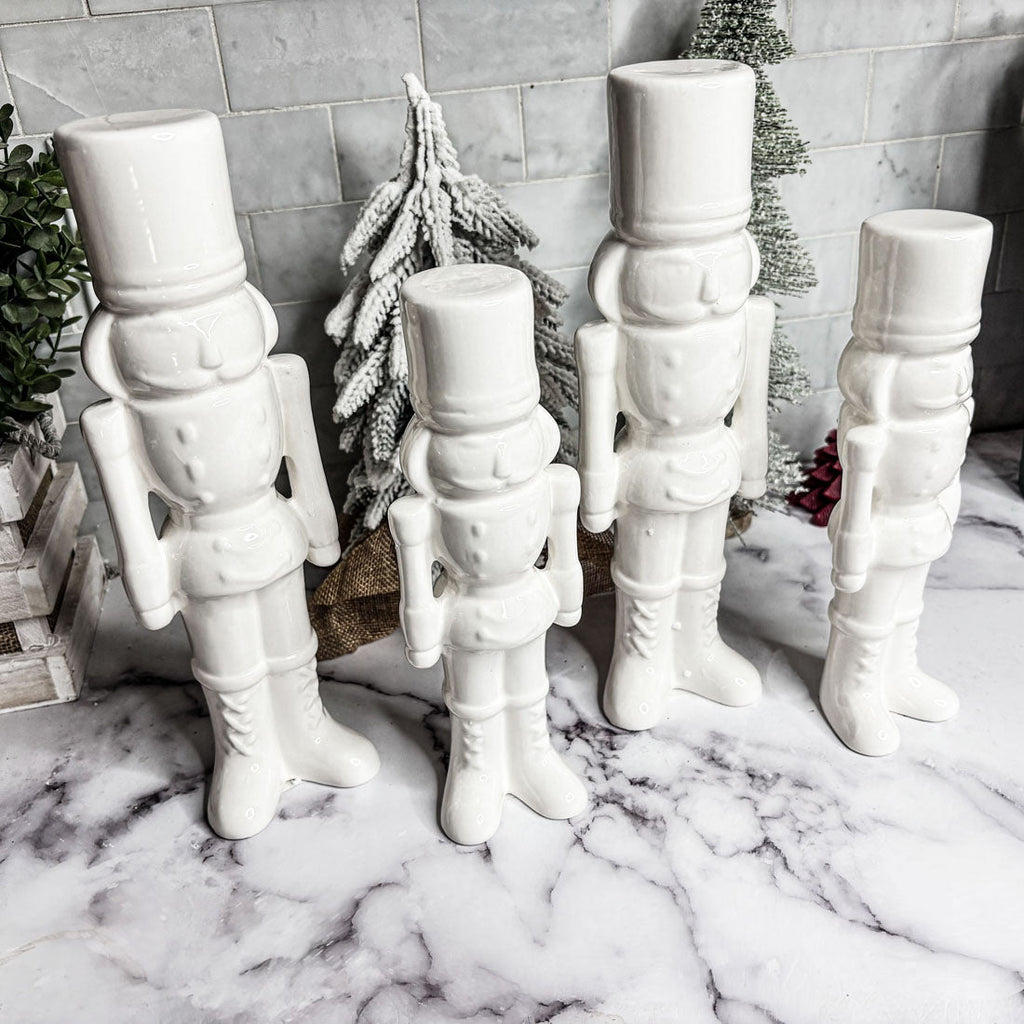 White Porcelain Nutcracker — Individual or Pair