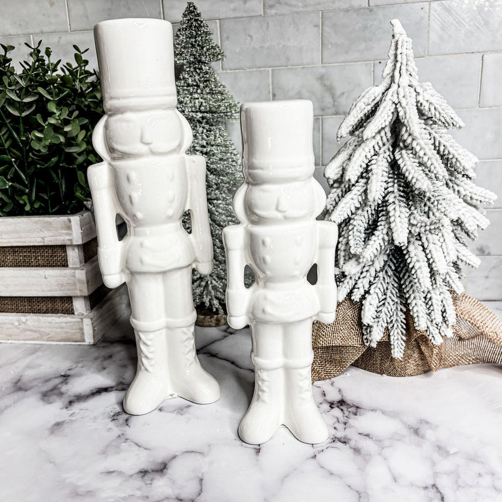 White Porcelain Nutcracker — Individual or Pair