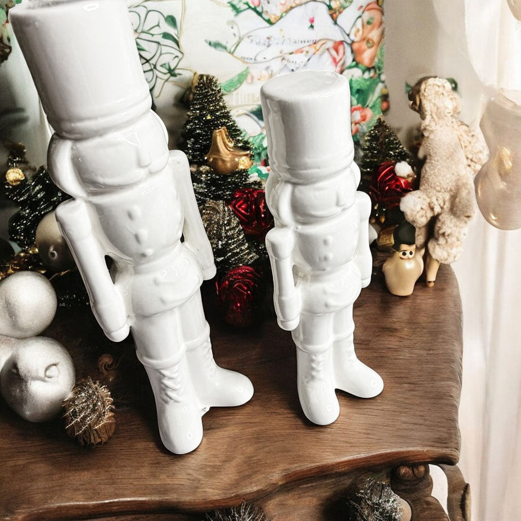 White Porcelain Nutcracker — Individual or Pair