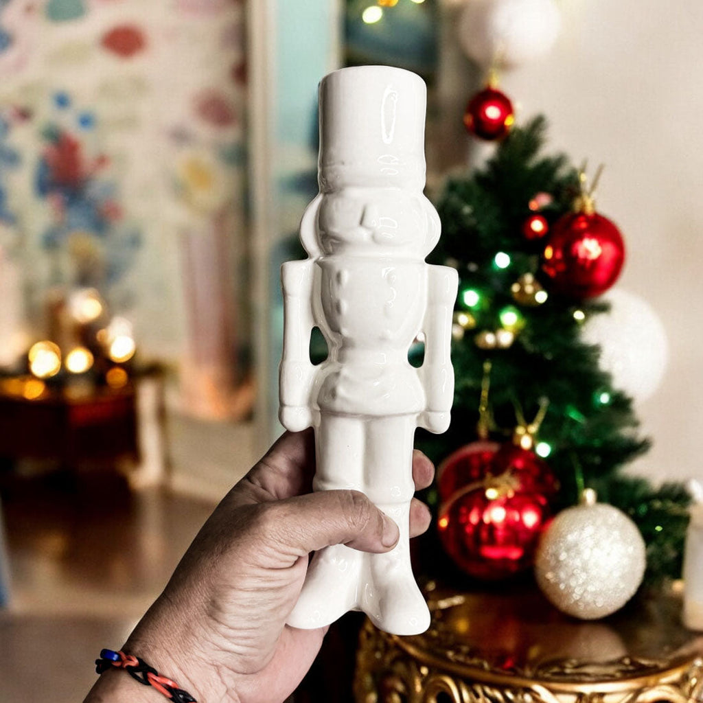 White Porcelain Nutcracker — Individual or Pair
