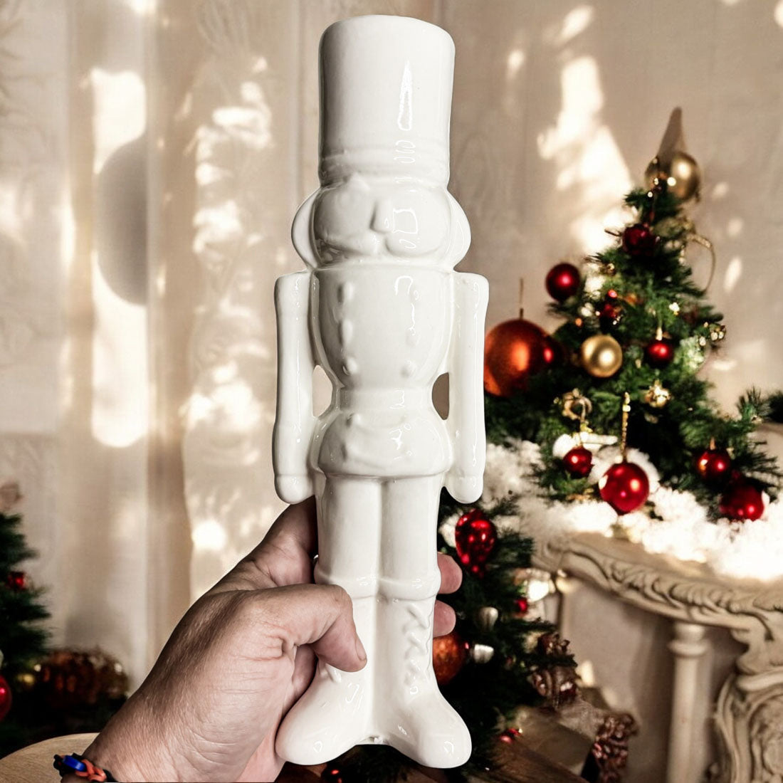 White Porcelain Nutcracker — Individual or Pair