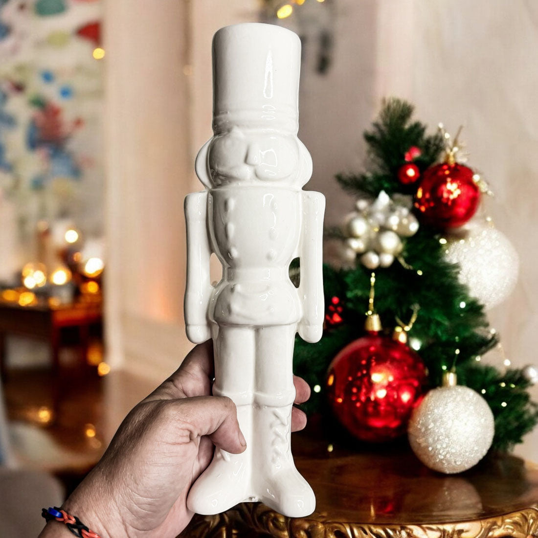 White Porcelain Nutcracker — Individual or Pair