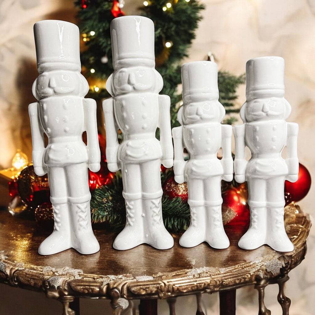 White Porcelain Nutcracker — Individual or Pair