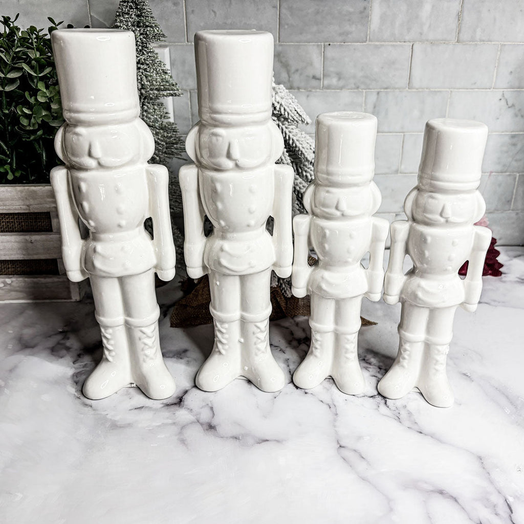 White Porcelain Nutcracker — Individual or Pair