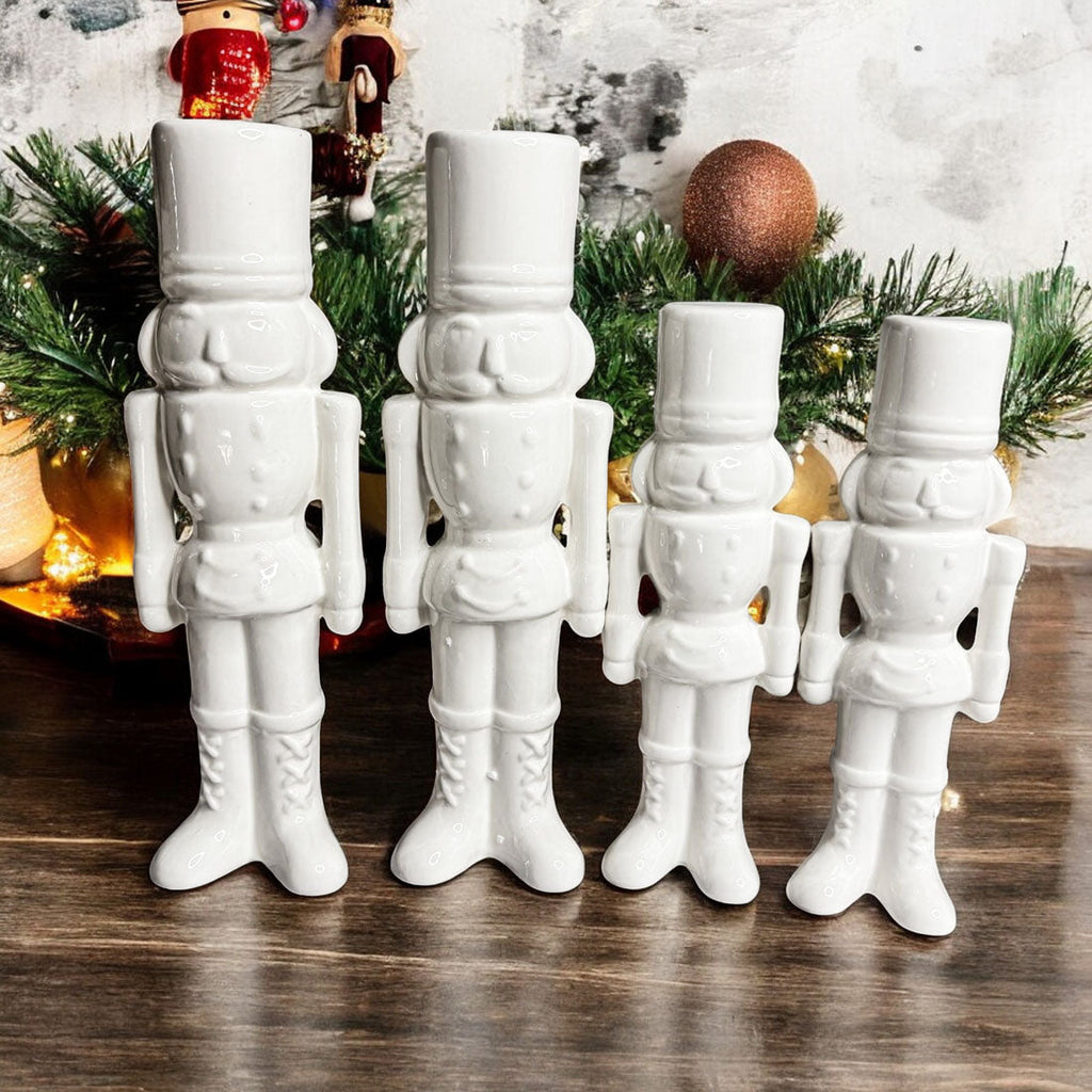 White Porcelain Nutcracker — Individual or Pair
