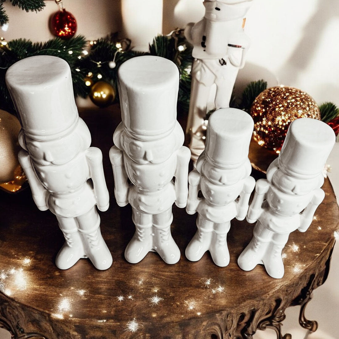 White Porcelain Nutcracker — Individual or Pair