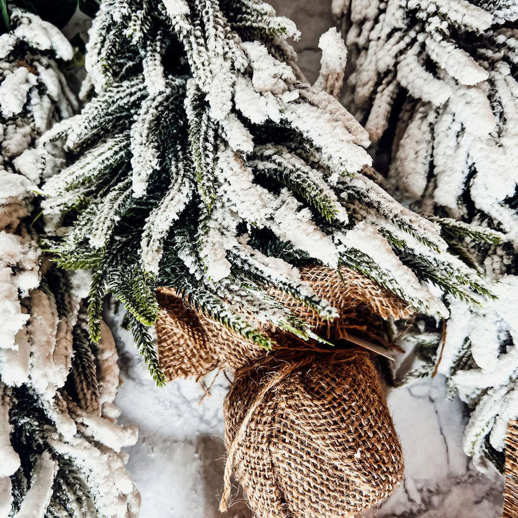 Snow-Covered Tabletop Christmas Trees