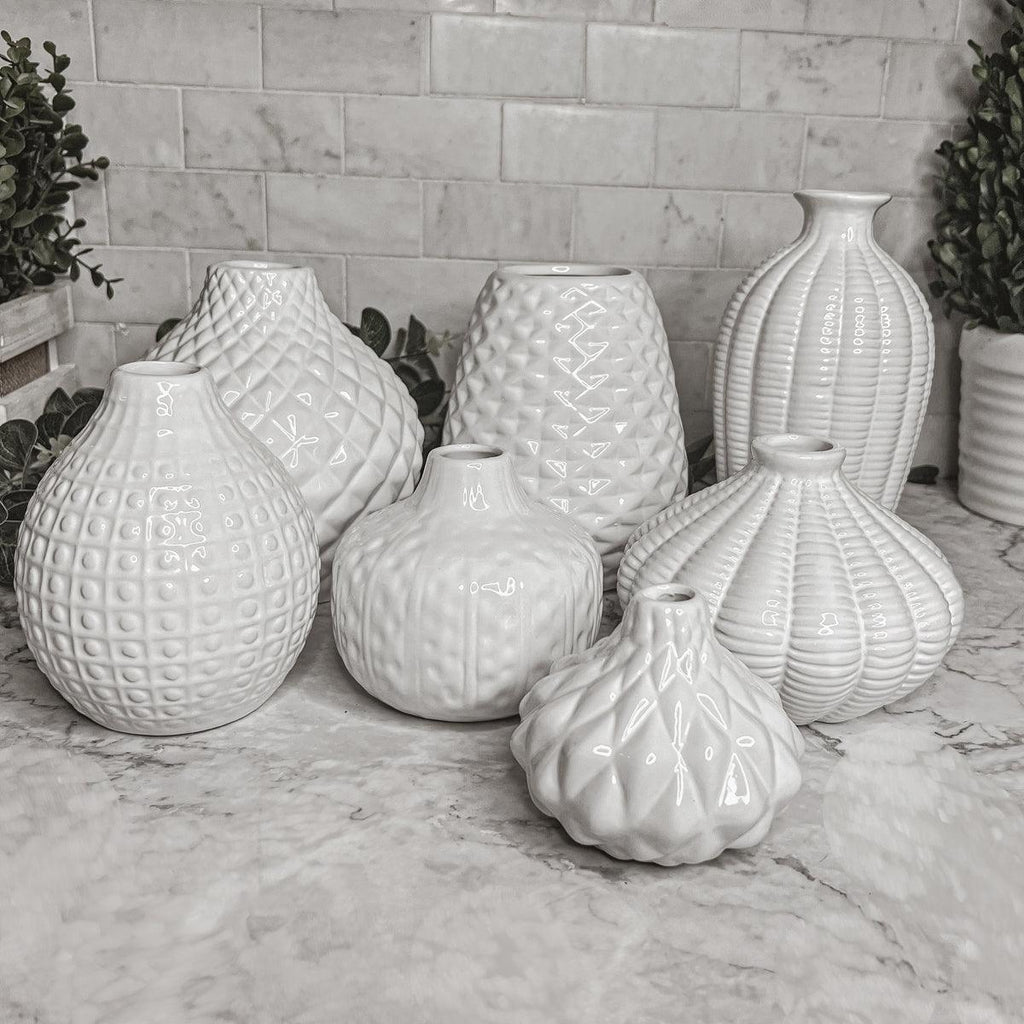 Whitney White Ceramic Vases