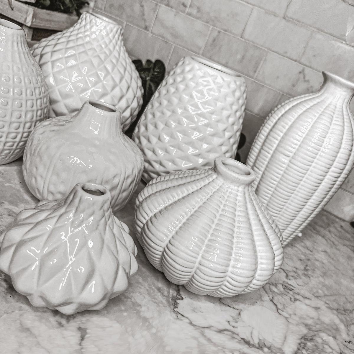 Whitney White Ceramic Vases