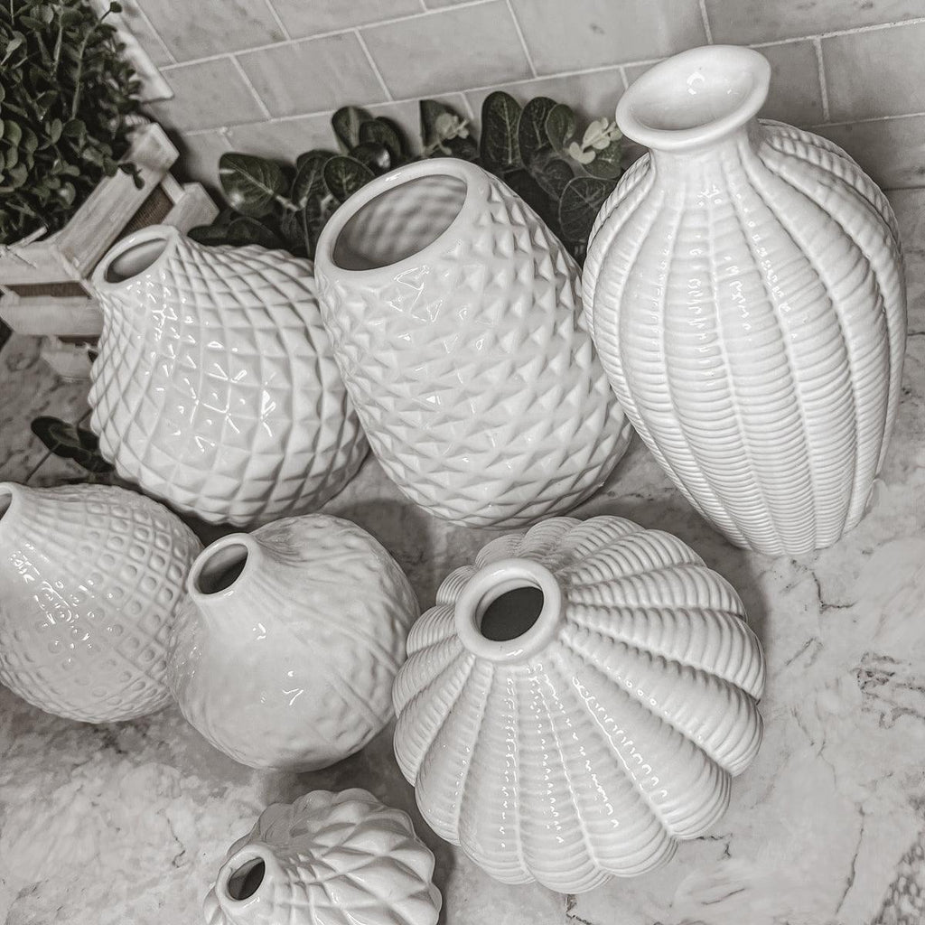 Whitney White Ceramic Vases