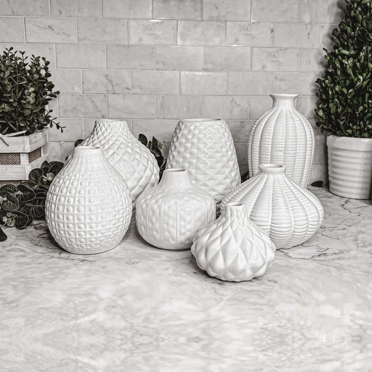 Whitney White Ceramic Vases