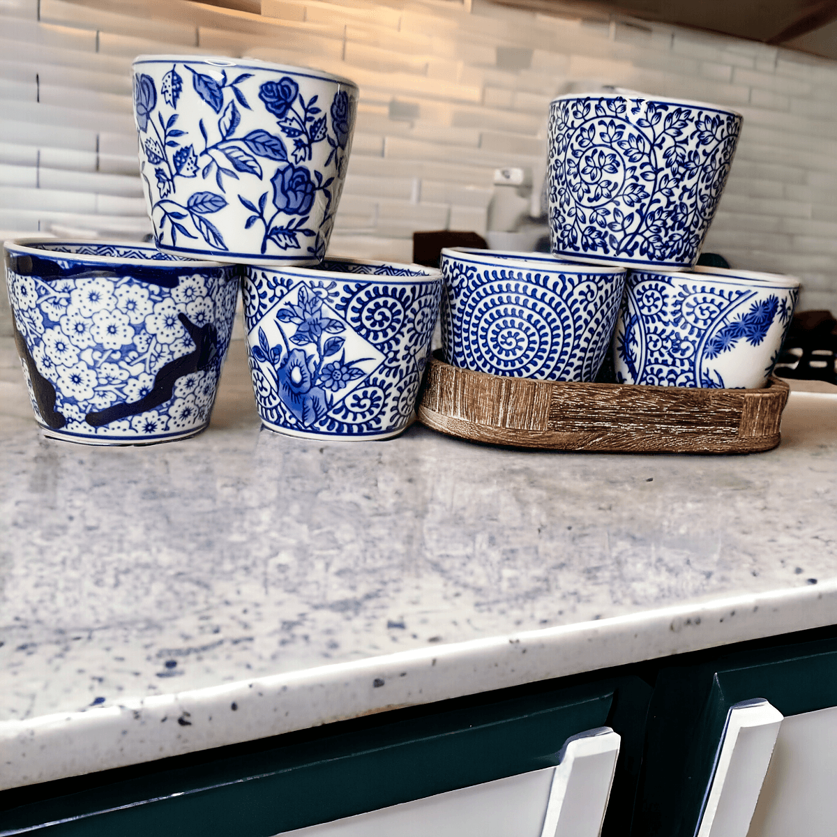 Mini Porcelain Cachepots — Blue & White Chinoiserie