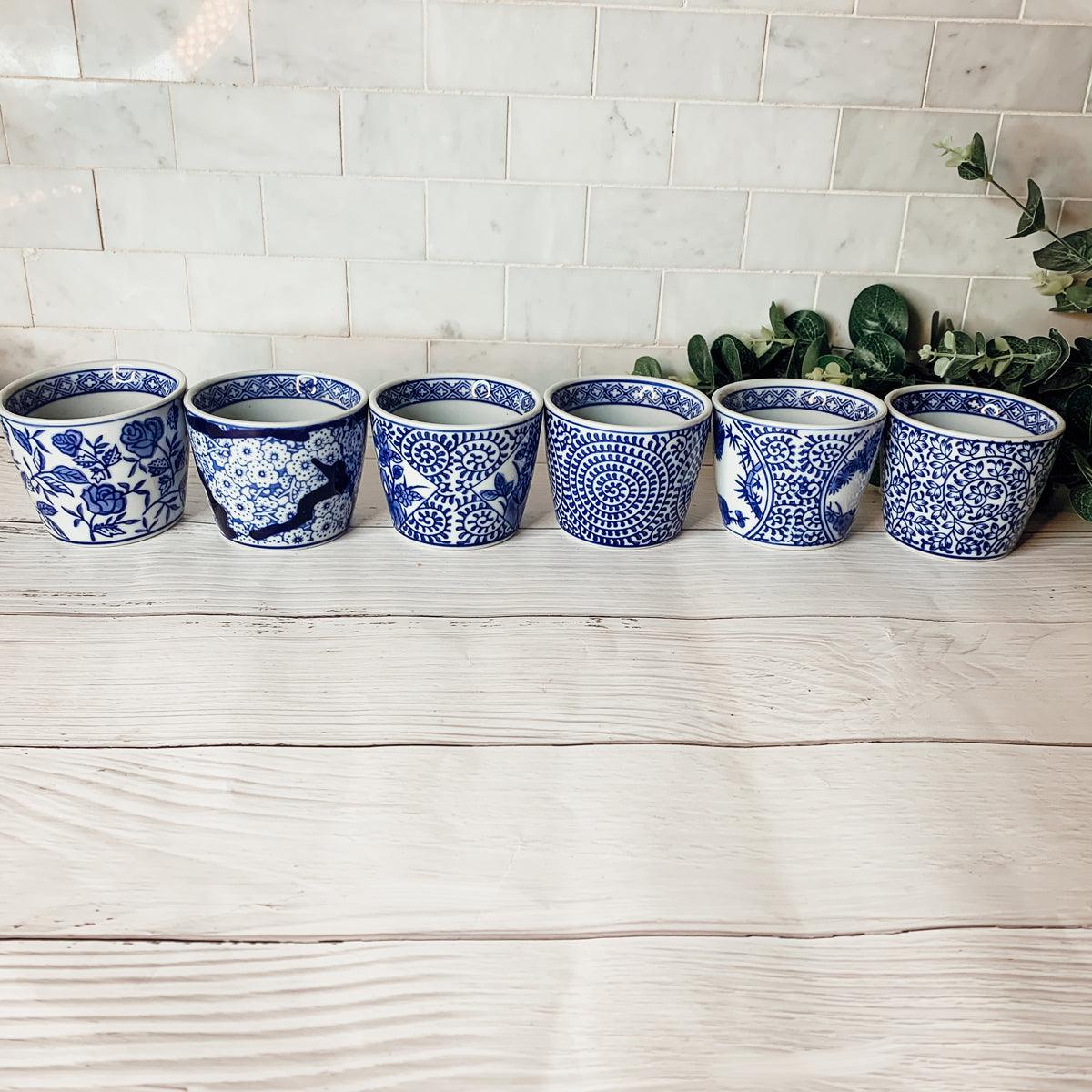 Mini Porcelain Cachepots — Blue & White Chinoiserie