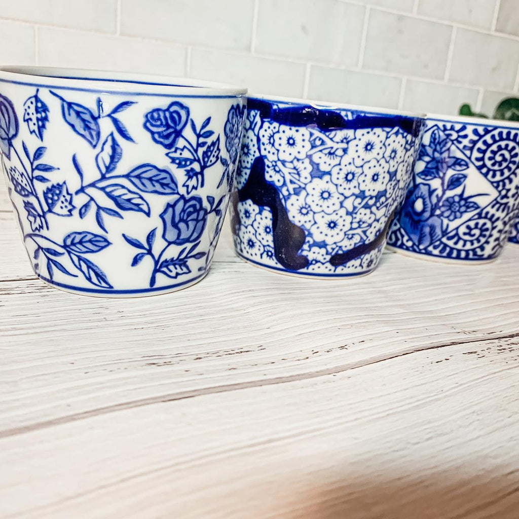 Mini Porcelain Cachepots — Blue & White Chinoiserie