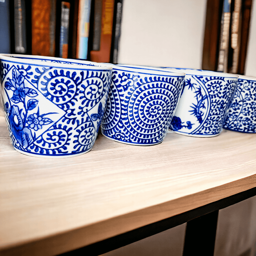 Mini Porcelain Cachepots — Blue & White Chinoiserie
