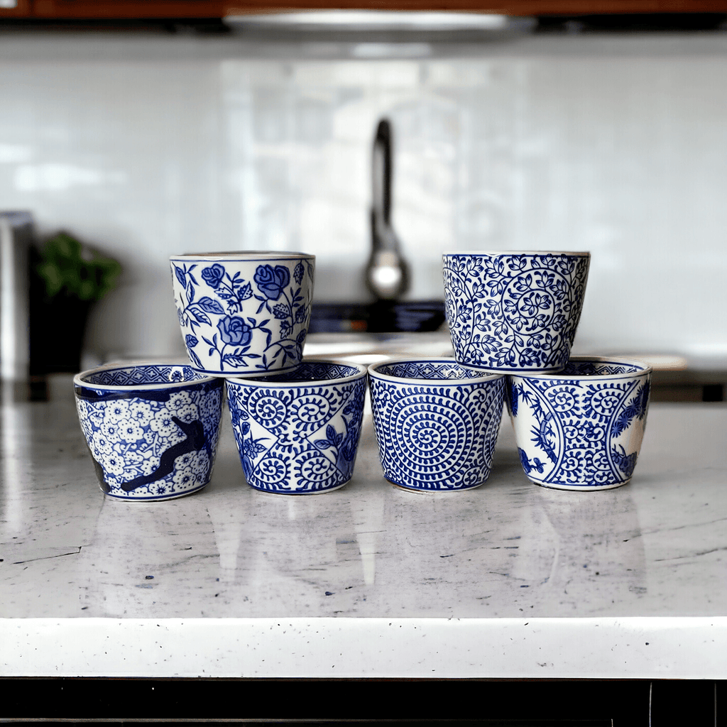 Mini Porcelain Cachepots — Blue & White Chinoiserie