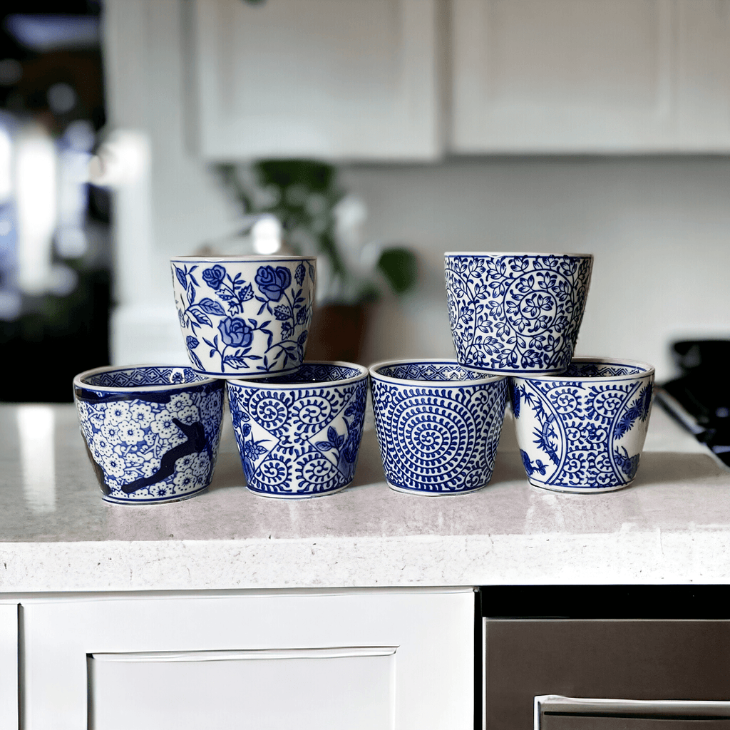 Mini Porcelain Cachepots — Blue & White Chinoiserie