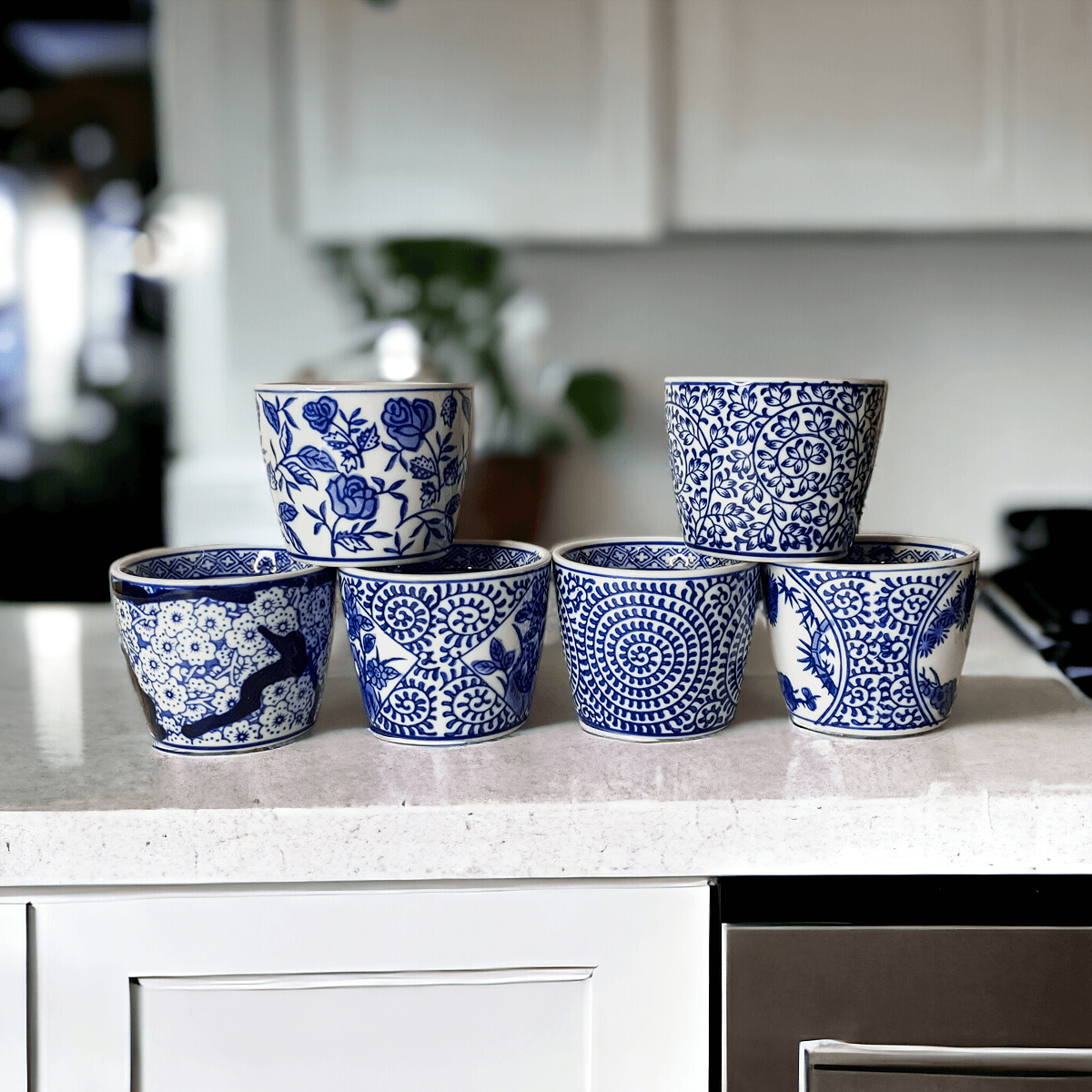 Mini Porcelain Cachepots — Blue & White Chinoiserie
