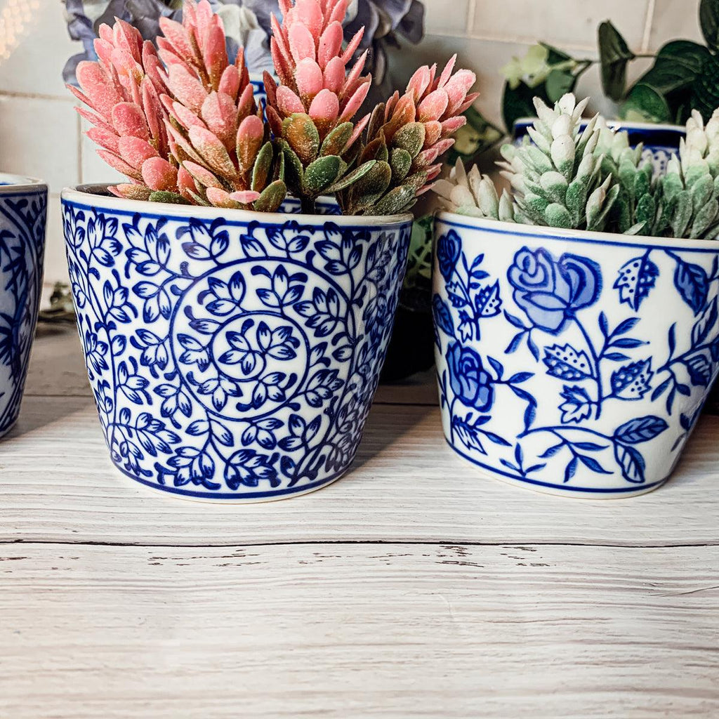 Mini Porcelain Cachepots — Blue & White Chinoiserie