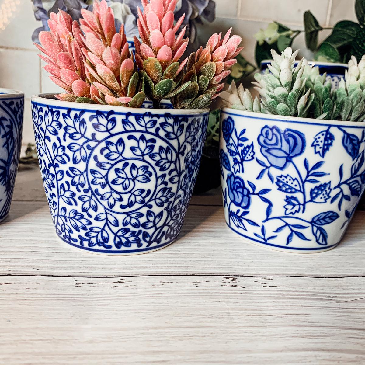 Mini Porcelain Cachepots — Blue & White Chinoiserie