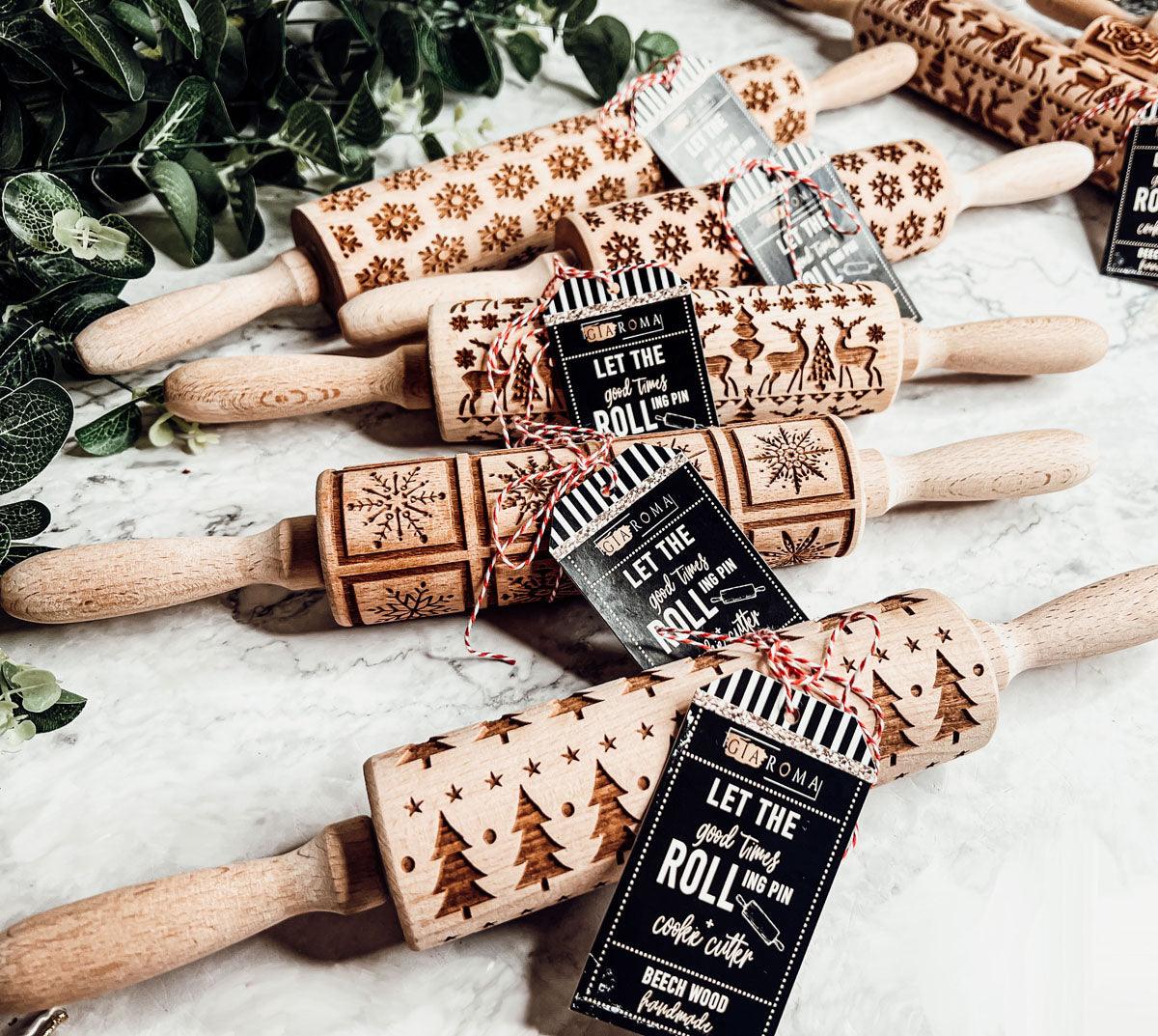 Christmas Embossed Rolling Pin — Choice of Design