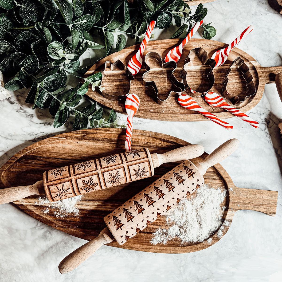 Christmas Embossed Rolling Pin — Choice of Design
