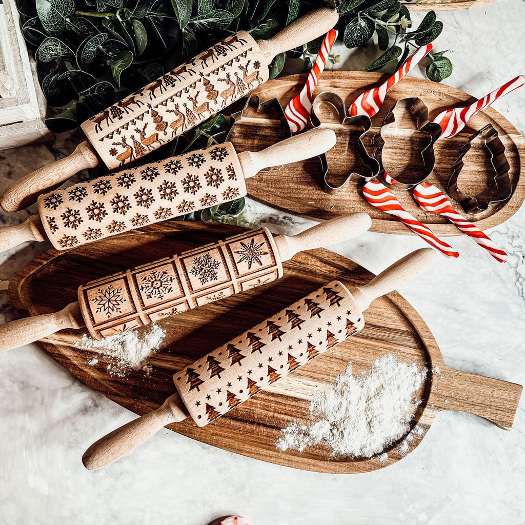 Christmas Embossed Rolling Pin — Choice of Design