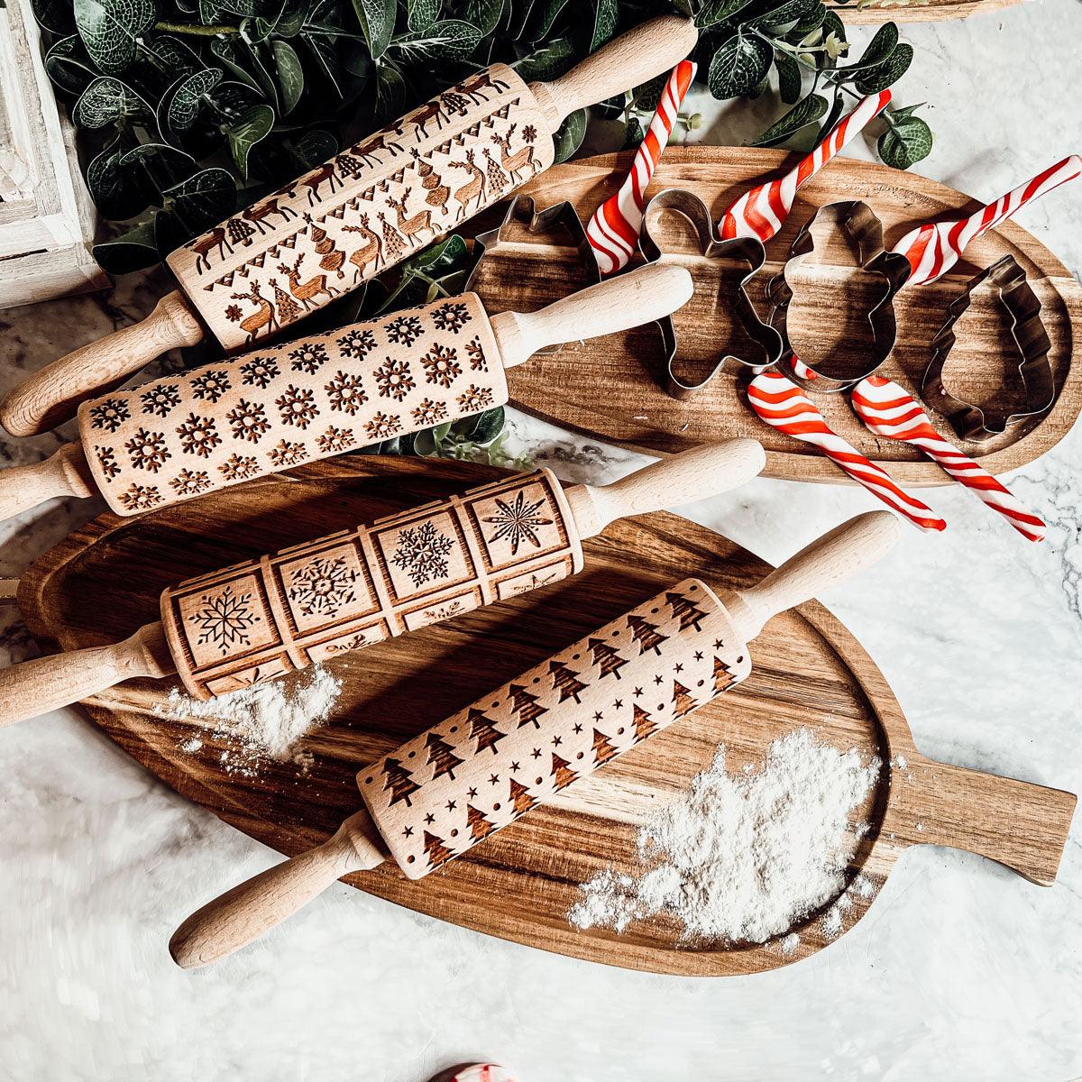 Christmas Embossed Rolling Pin — Choice of Design