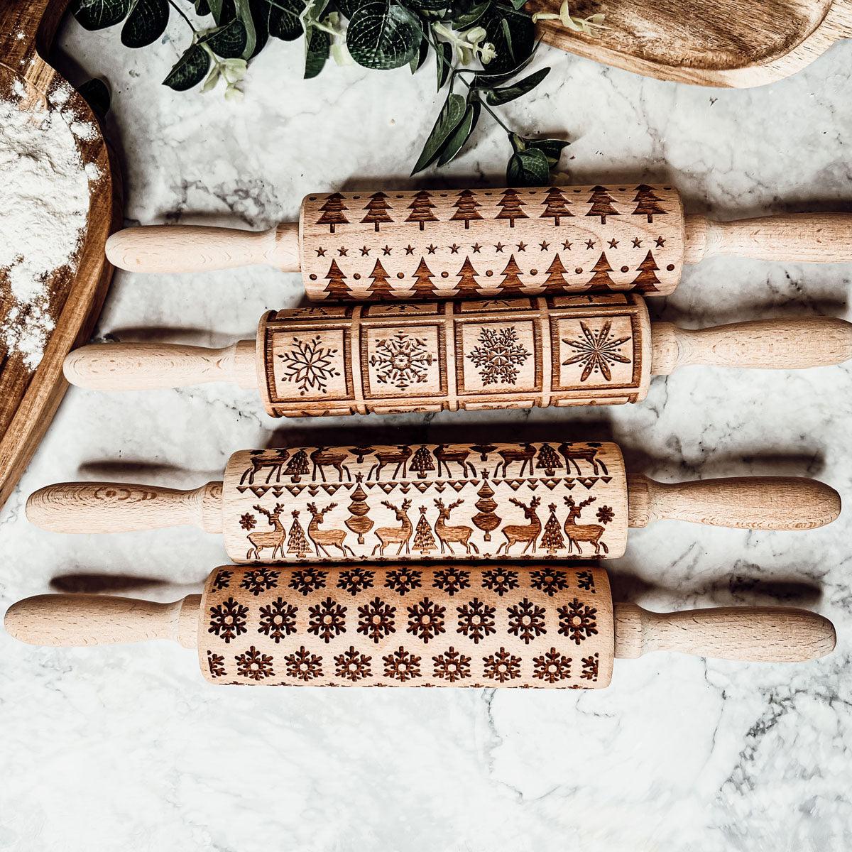 Christmas Embossed Rolling Pin — Choice of Design