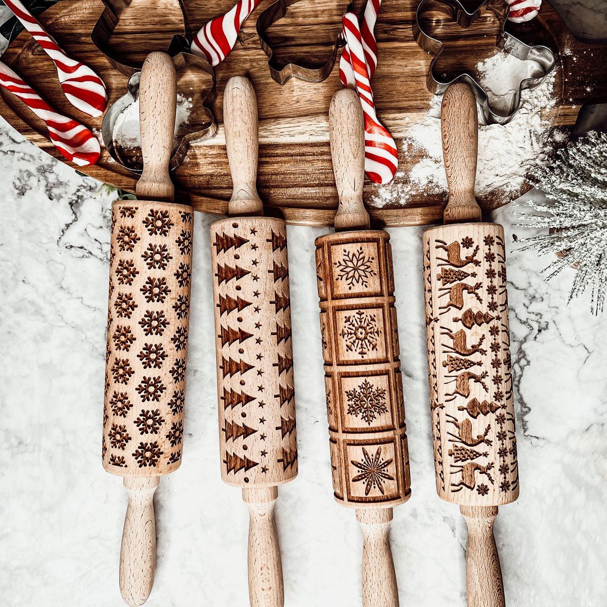 Christmas Embossed Rolling Pin — Choice of Design