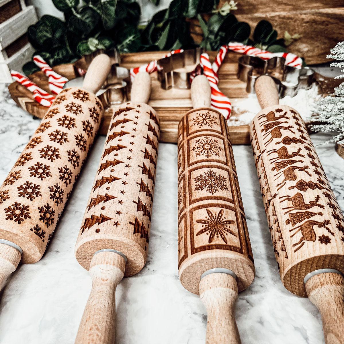 Christmas Embossed Rolling Pin — Choice of Design