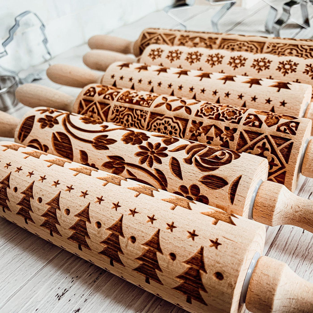Christmas Embossed Rolling Pin — Choice of Design