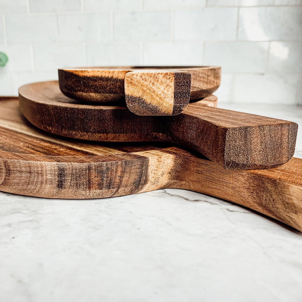 Acacia Leaf Serving Trays — Individual or Set of 3