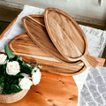 Acacia Leaf Serving Trays — Individual or Set of 3
