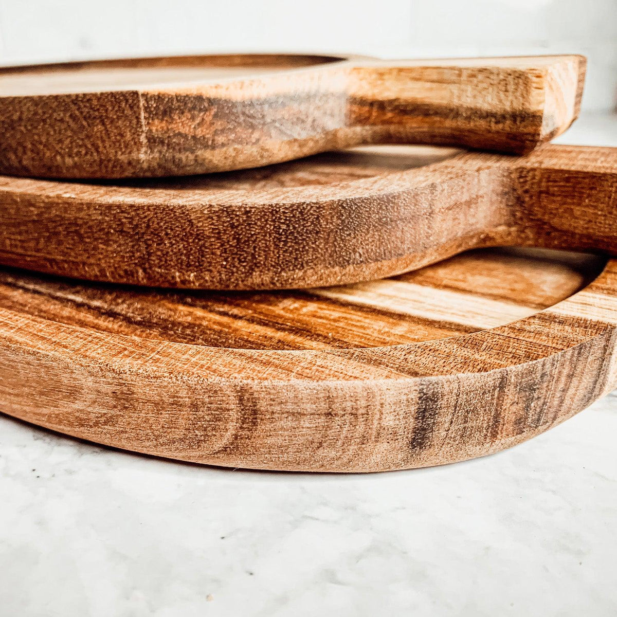 Acacia Leaf Serving Trays — Individual or Set of 3