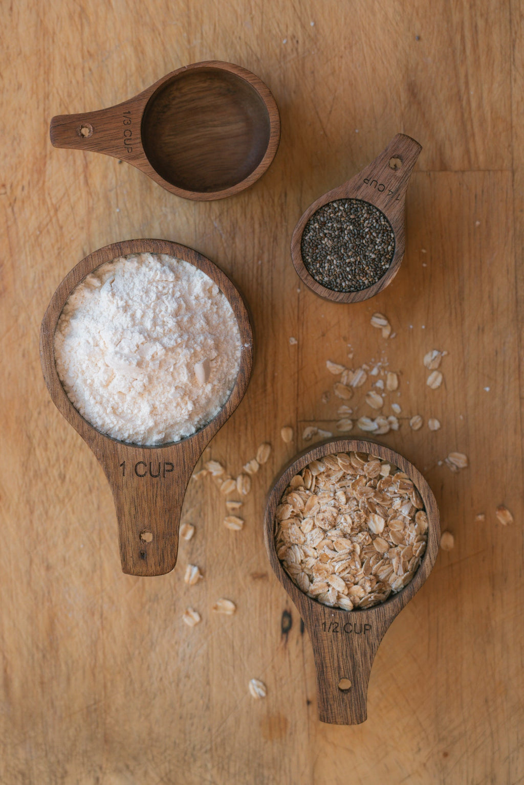 Wooden Measuring Cups — Set of 4