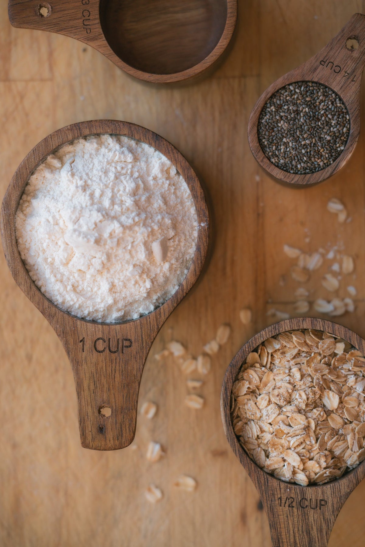 Wooden Measuring Cups — Set of 4