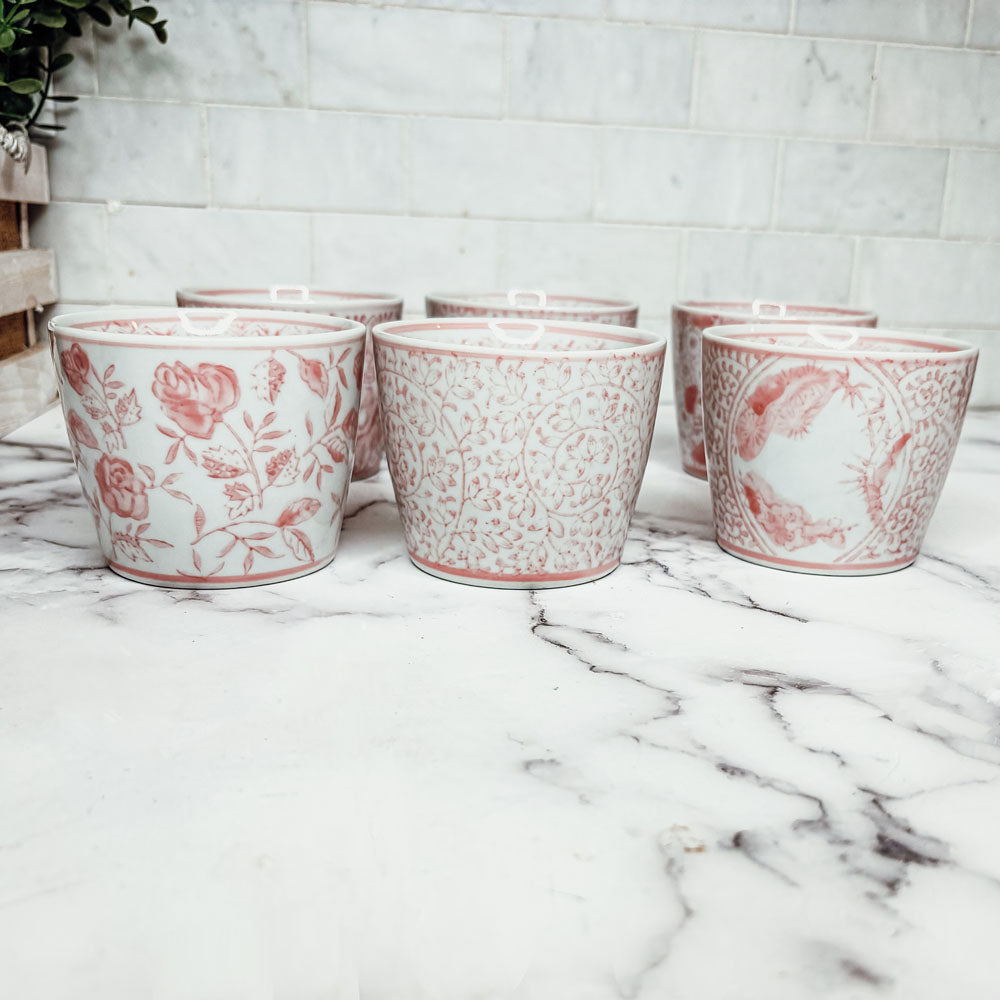 Mini Porcelain Cachepots — Choice of Color & Design