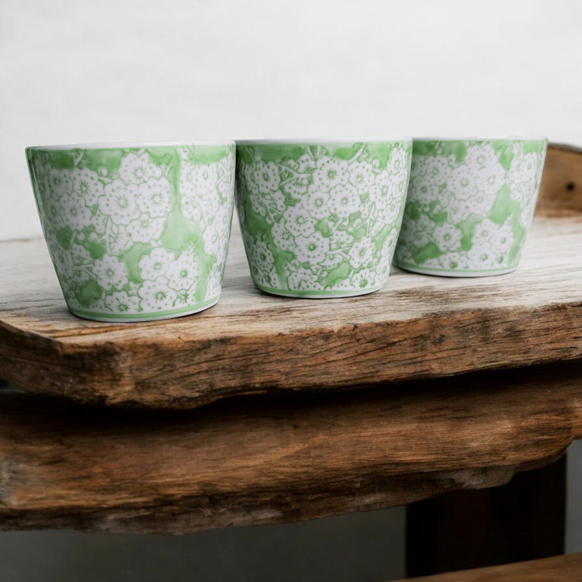 Mini Porcelain Cachepots — Green