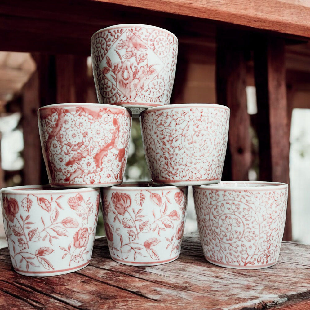 Mini Porcelain Cachepots — Choice of Color & Design