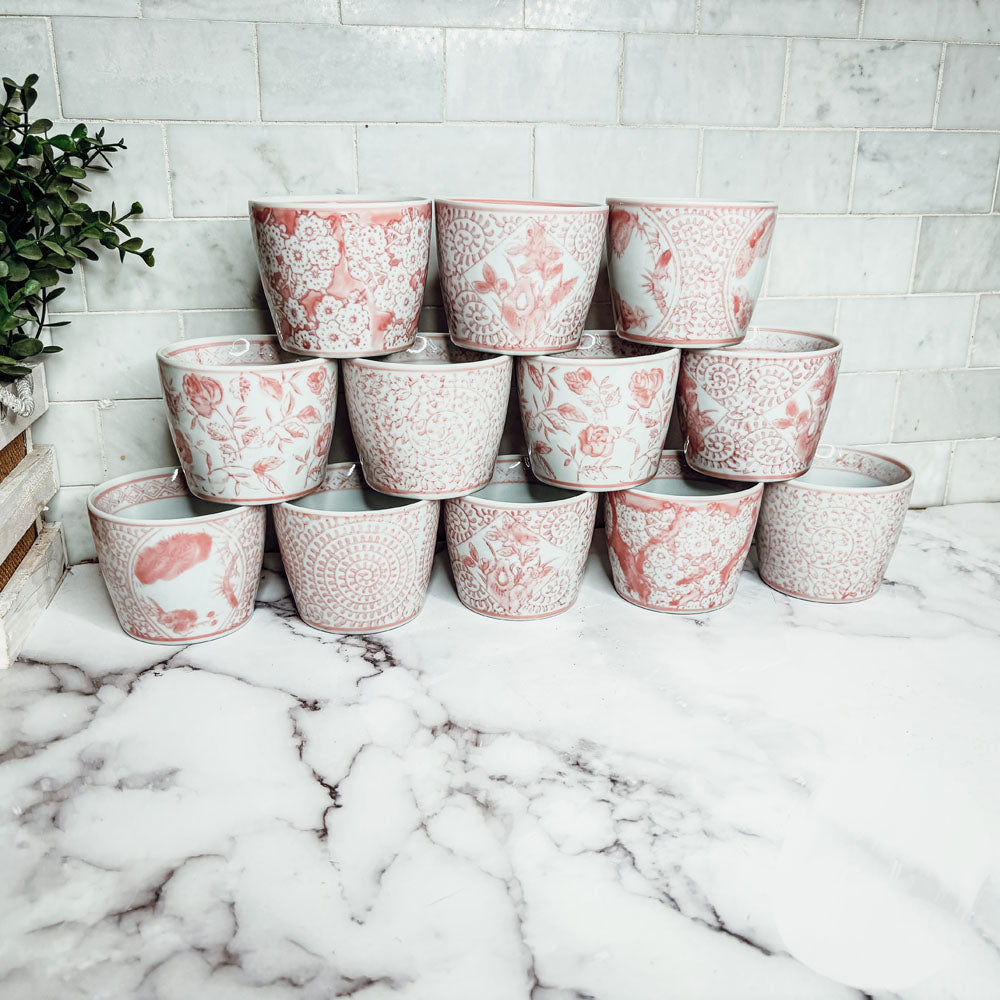 Mini Porcelain Cachepots — Choice of Color & Design