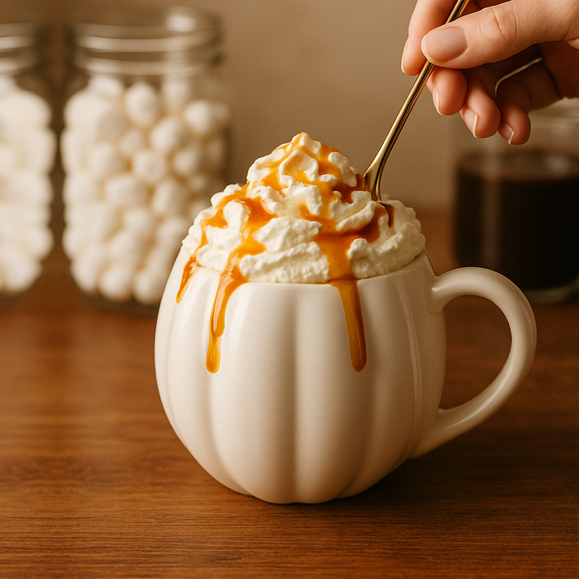 Pumpkin-Shaped Ceramic Mug — 16.8 oz
