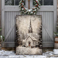 Vintage Church Christmas Canvas Wall Art